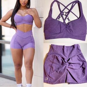 Bombshell sportswear angel sports bra + tiny waist shorts size xs